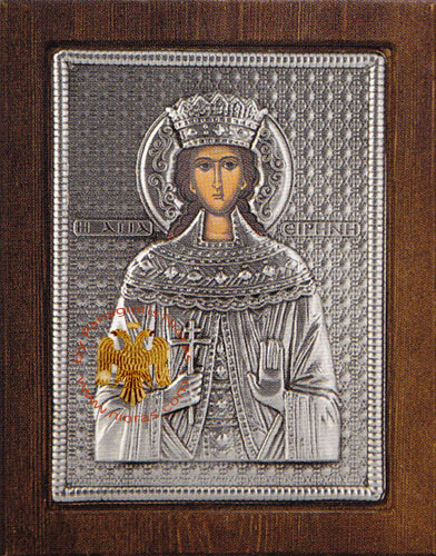 Saint Irene Silver Plated Icon